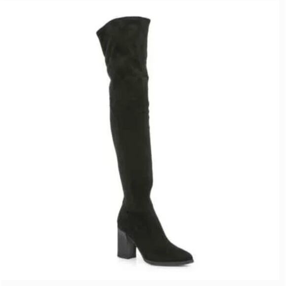 Marc Fisher Shoes - Marc Fisher Mayko Over The Knee Boots 11 Black NWOT Vegan Suede Heel Tall OTK